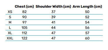 2025 Zhik Womens Tops & Jackets 0 Size Chart